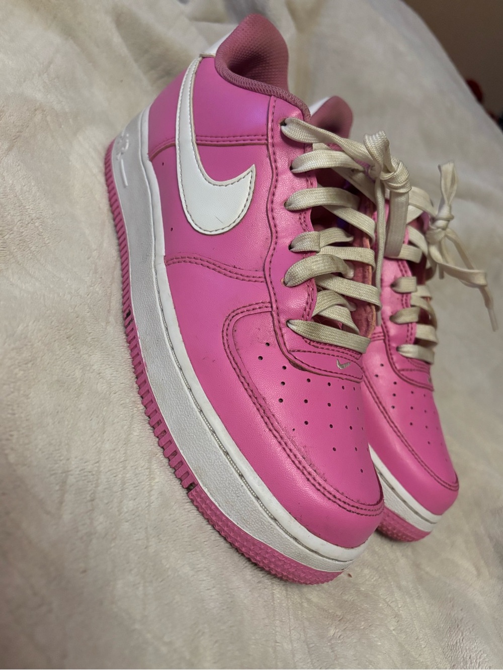 Nike Pink and White Women's Low-Top Sneakers
